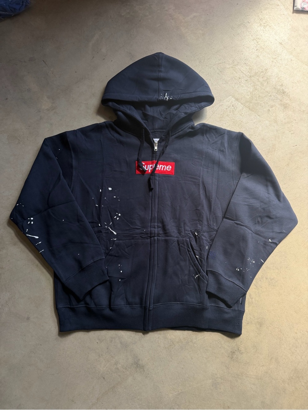 Supreme X Maison Margiela Navy Box Logo Zip up